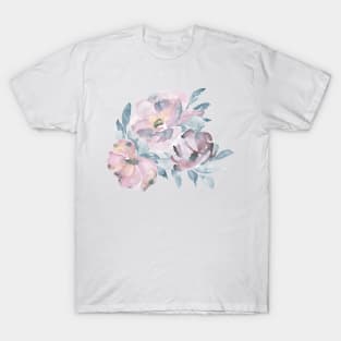 Watercolor of pink and purple flowers T-Shirt